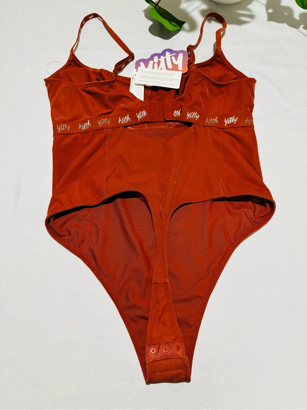 YITTY Rust Orange Shimmer One-Piece - Picture 3 of 16